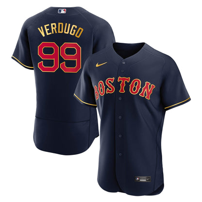 Boston Red Sox Gold Trim Jersey - All Stitched