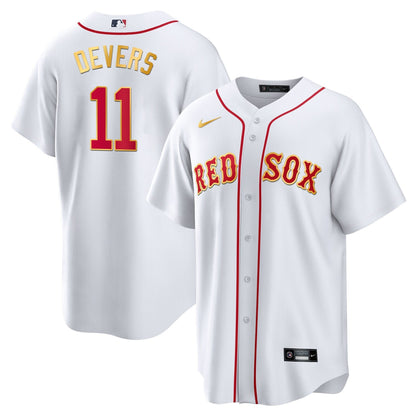Boston Red Sox Gold Trim Jersey - All Stitched