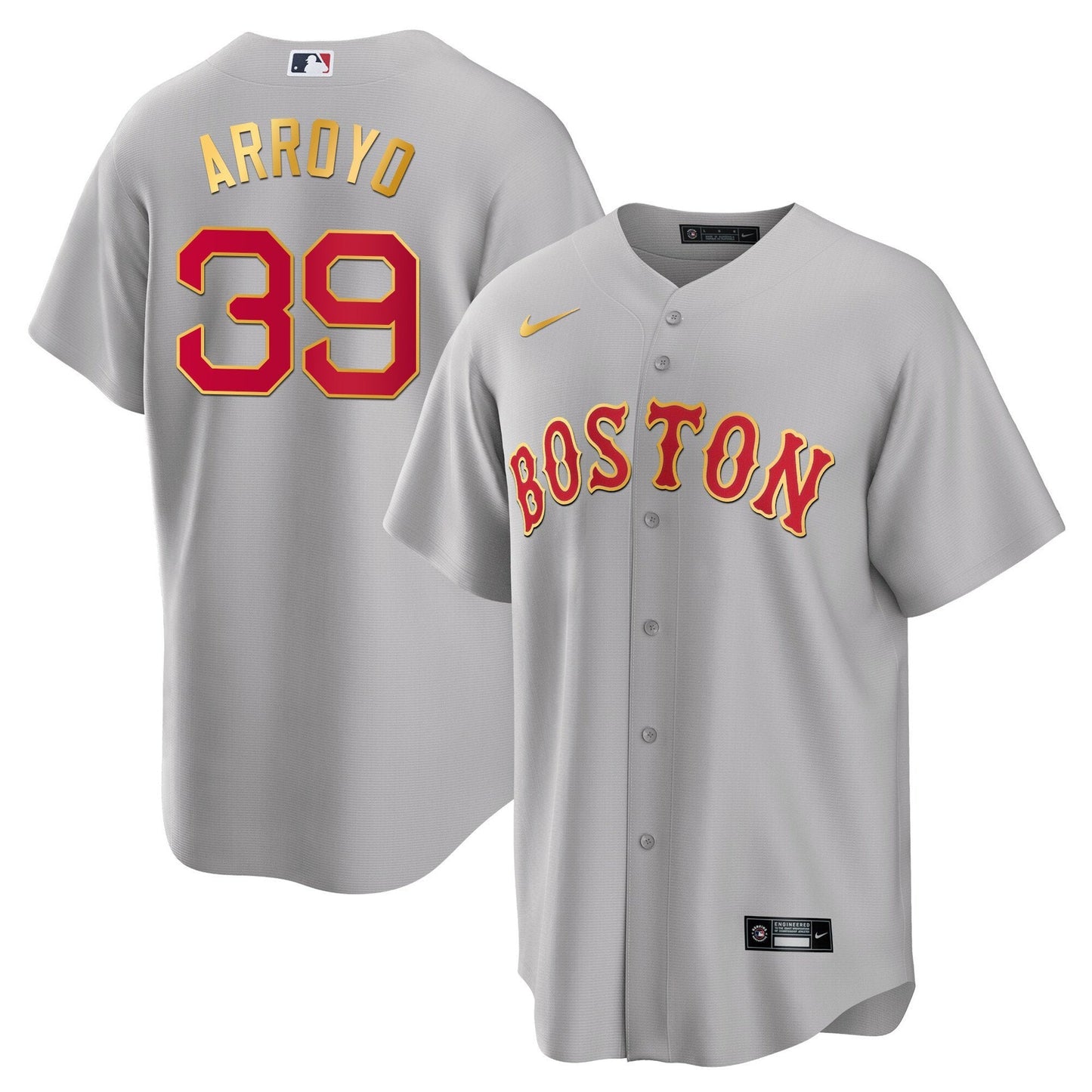 Boston Red Sox Gold Trim Jersey - All Stitched