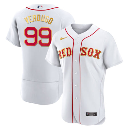 Boston Red Sox Gold Trim Jersey - All Stitched