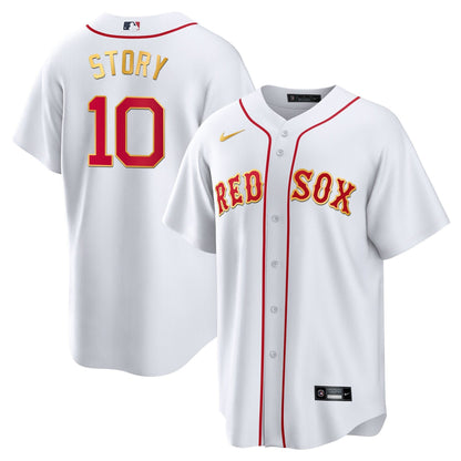 Boston Red Sox Gold Trim Jersey - All Stitched