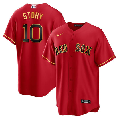 Boston Red Sox Gold Trim Jersey - All Stitched