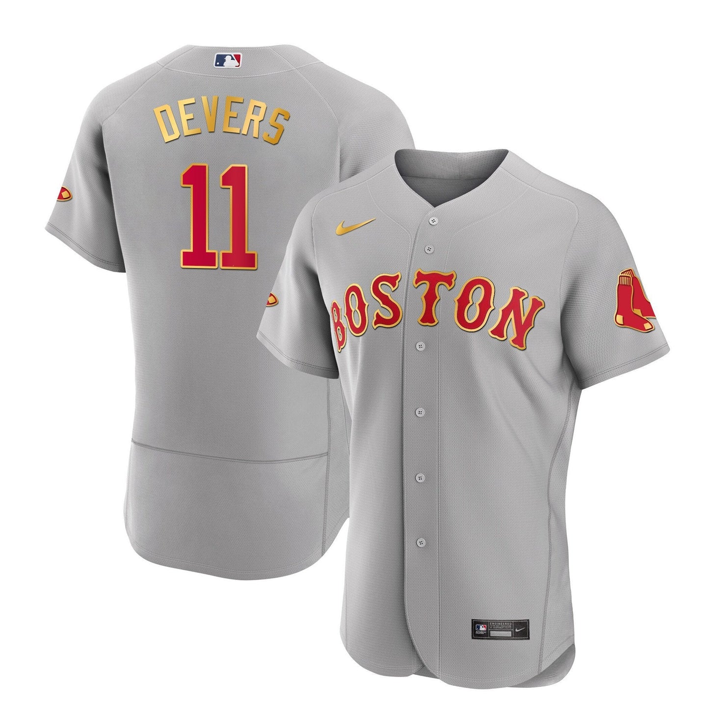 Boston Red Sox Gold Trim Jersey - All Stitched