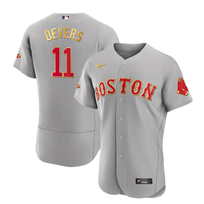 Boston Red Sox Gold Trim Jersey - All Stitched