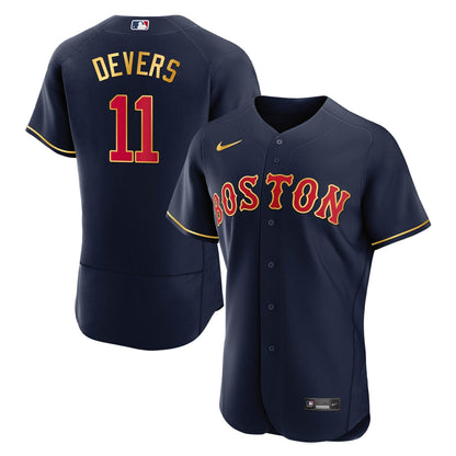 Boston Red Sox Gold Trim Jersey - All Stitched
