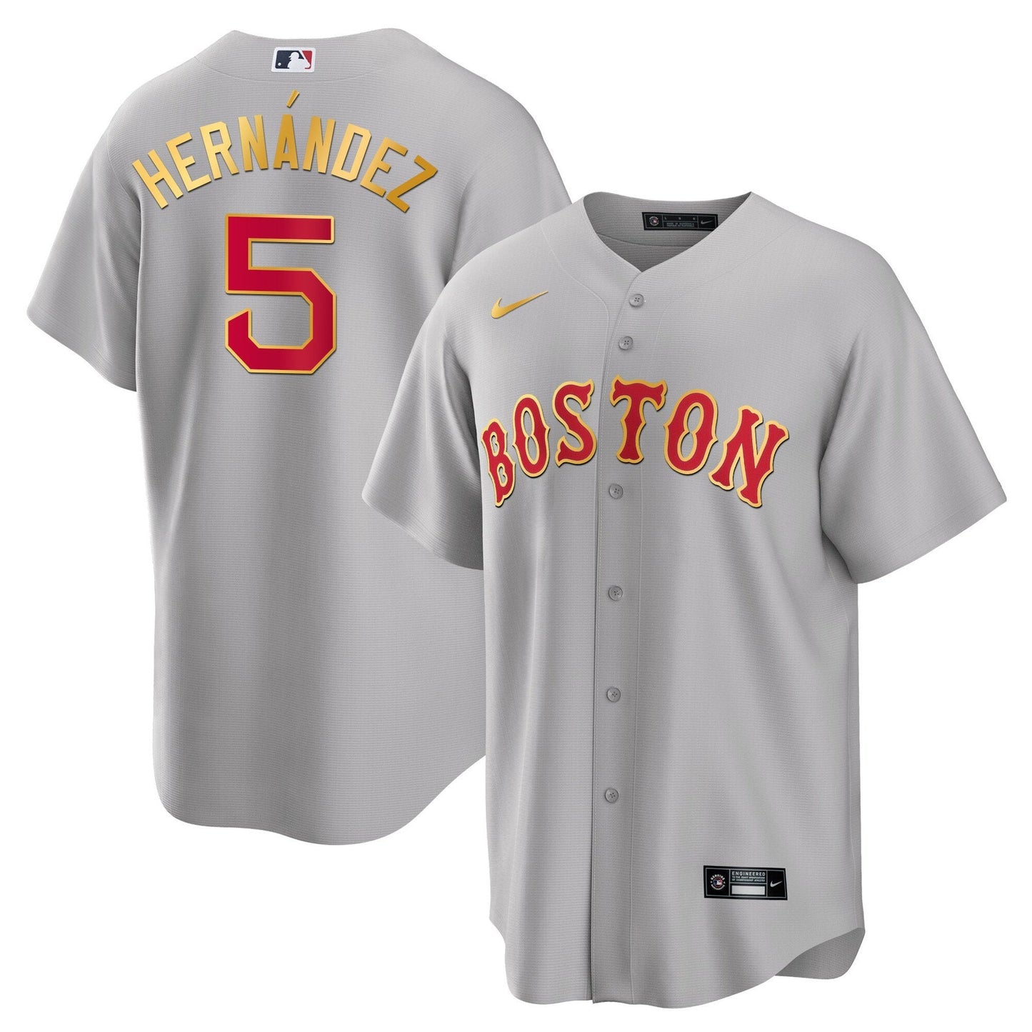 Boston Red Sox Gold Trim Jersey - All Stitched