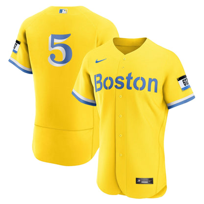 Boston Red Sox Yellow Jersey - All Stitched