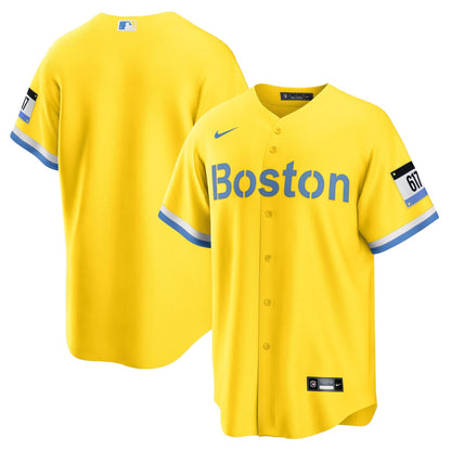 Boston Red Sox Yellow Jersey - All Stitched