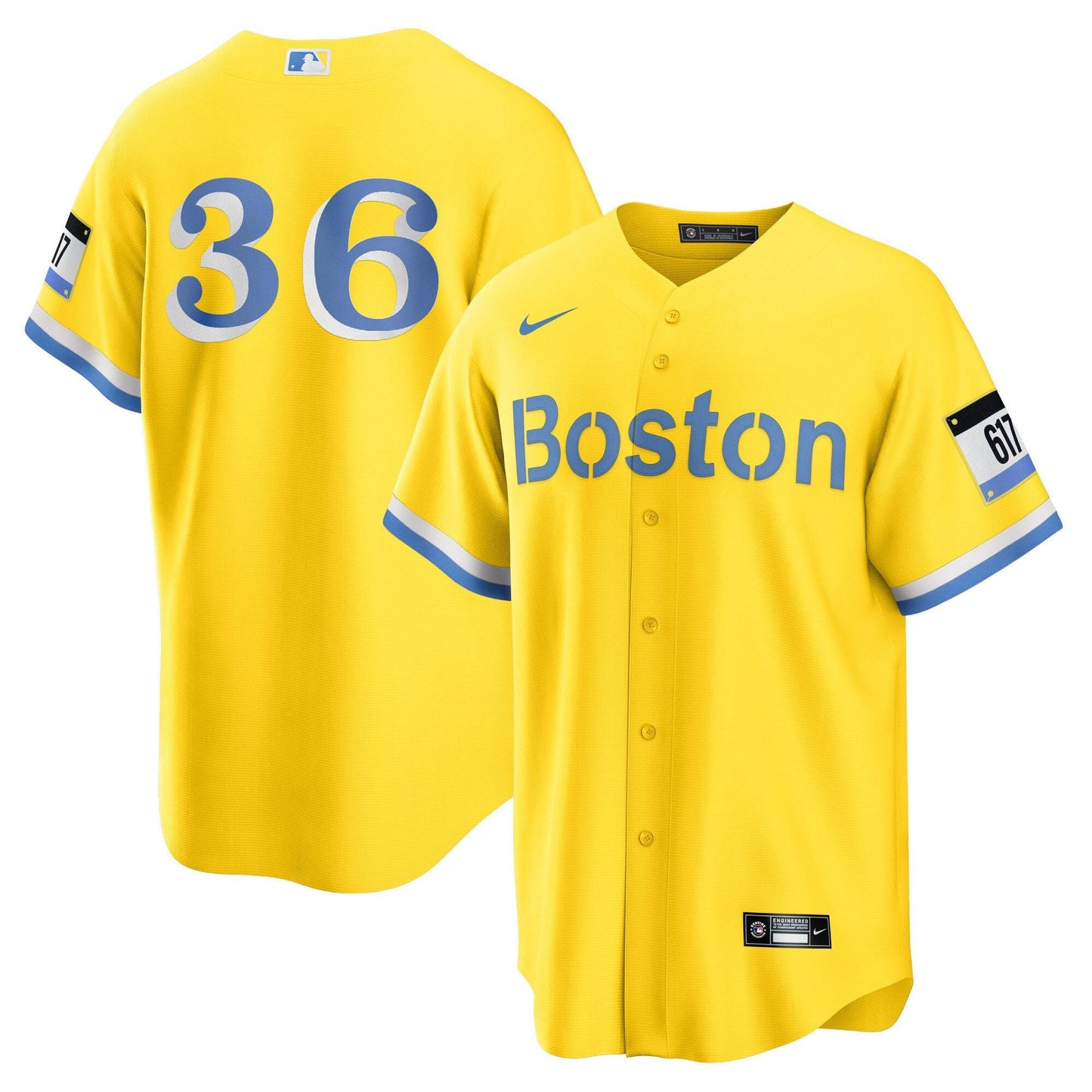 Boston Red Sox Yellow Jersey - All Stitched