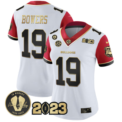 Women's Georgia Bulldogs 2023 Champions Gold Jersey - All Stitched