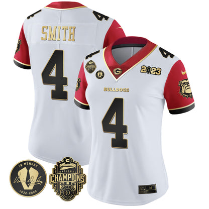 Women's Georgia Bulldogs 2023 Vince Dooley Patch Alternate Gold Jersey - All Stitched