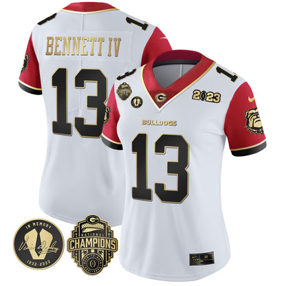 Women's Georgia Bulldogs 2023 Vince Dooley Patch Alternate Gold Jersey - All Stitched