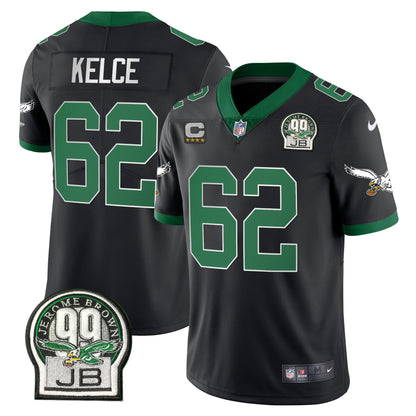 Eagles Jerome Brown Retired Patch Gold & Kelly Jersey - All Stitched