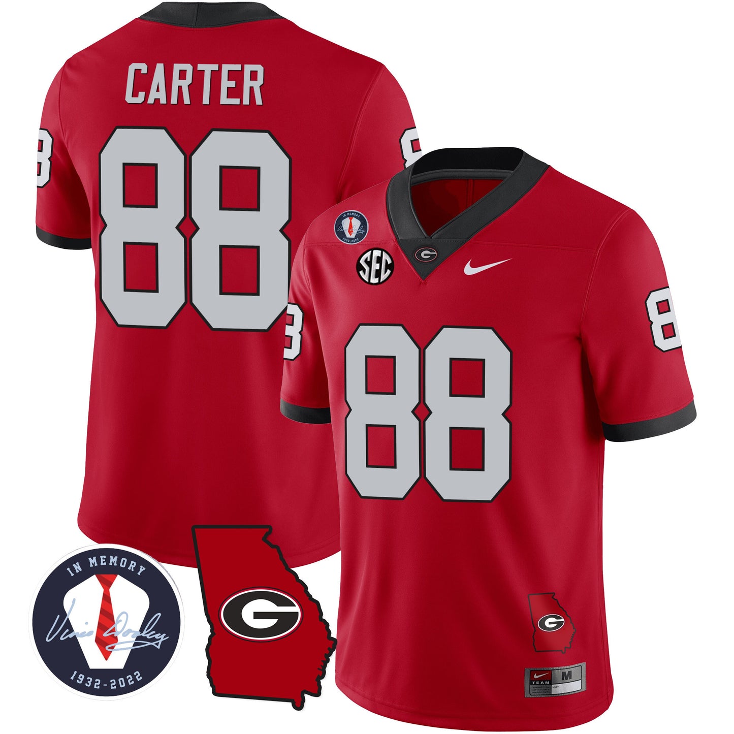 Georgia Bulldogs 2023 Vapor Jersey - Georgia Map - All Stitched