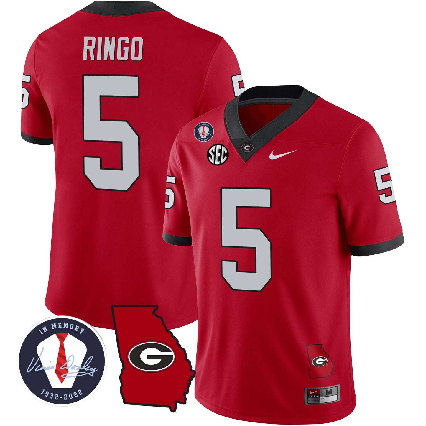 Georgia Bulldogs 2023 Vapor Jersey V2 - Georgia Map - All Stitched