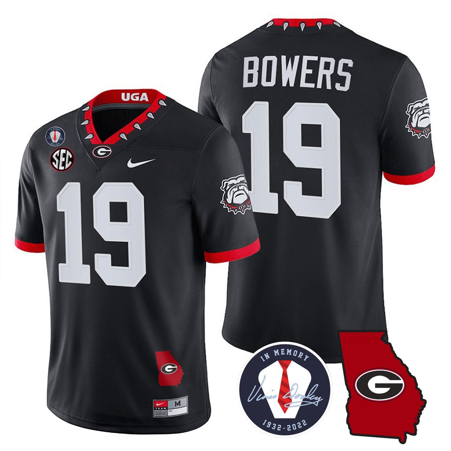 Georgia Bulldogs 2023 Vapor Jersey V2 - Georgia Map - All Stitched