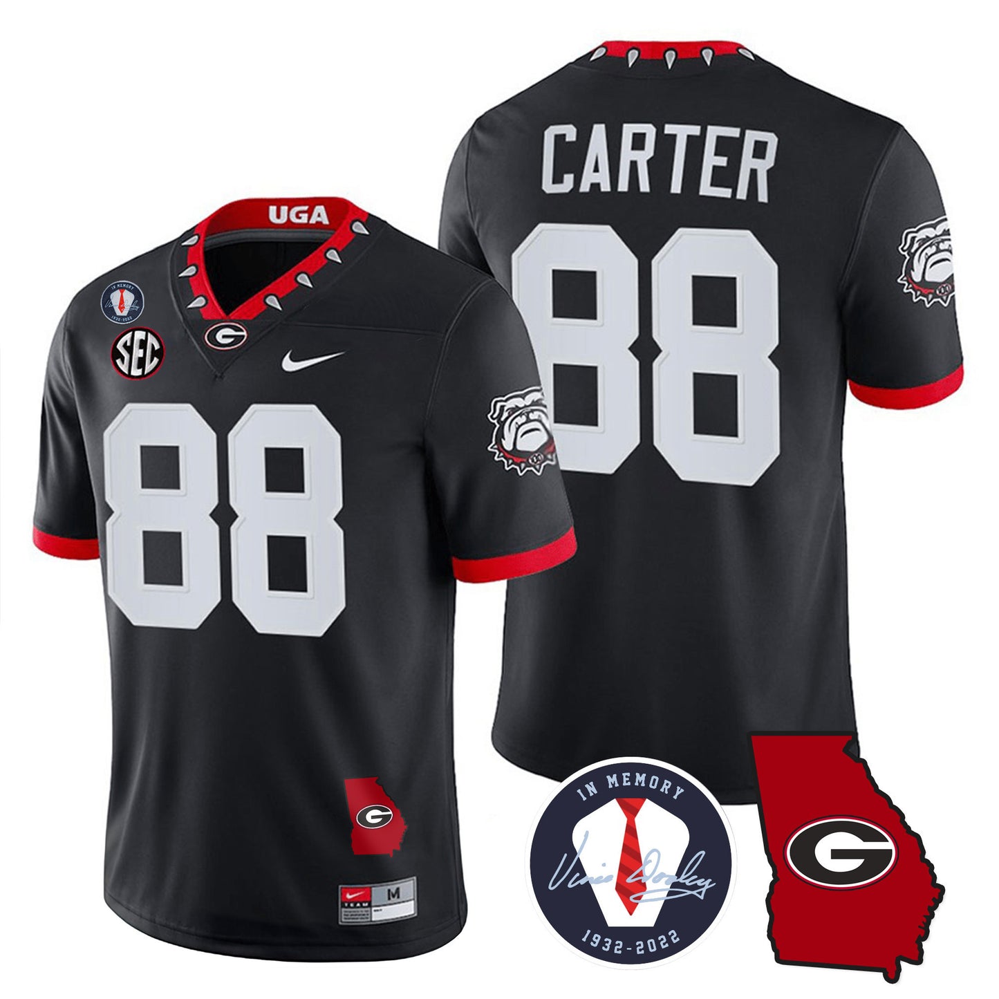 Georgia Bulldogs 2023 Vapor Jersey - Georgia Map - All Stitched