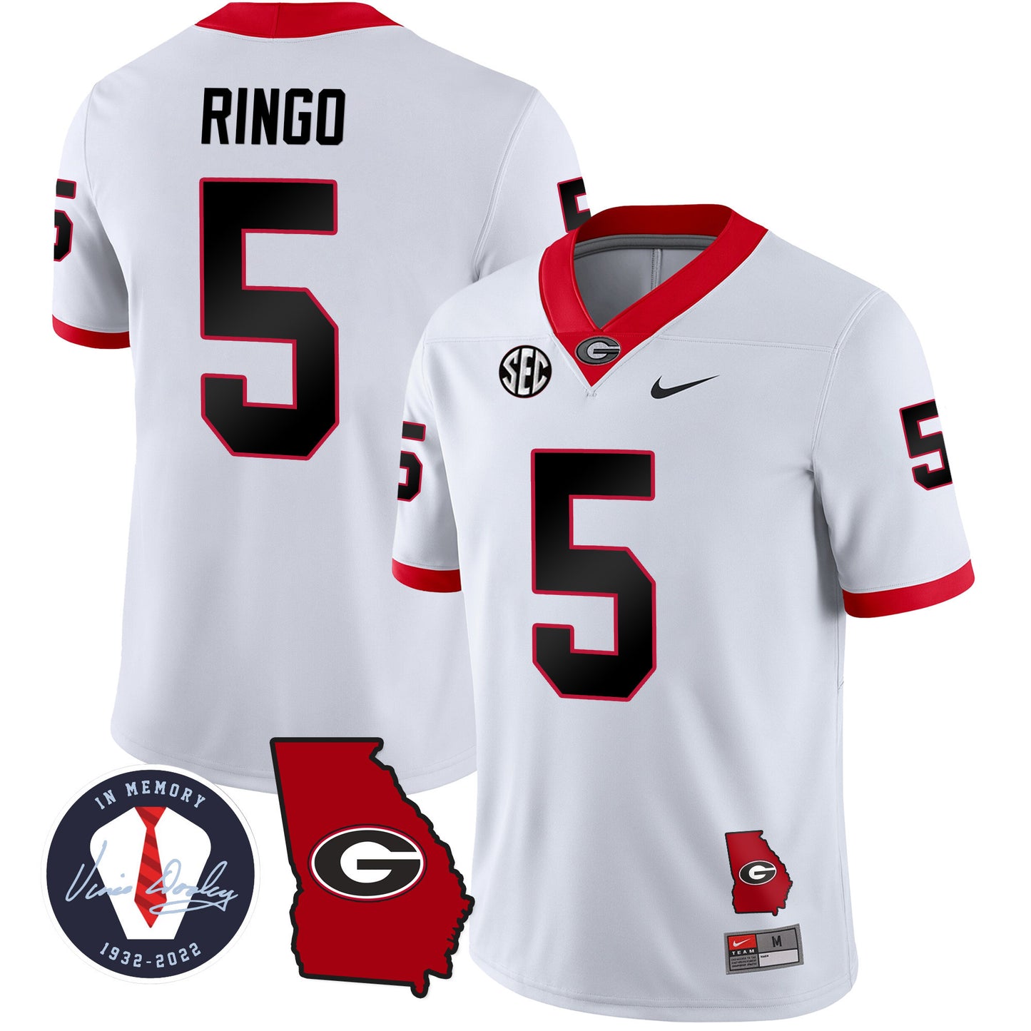 Georgia Bulldogs 2023 Vapor Jersey V2 - Georgia Map - All Stitched