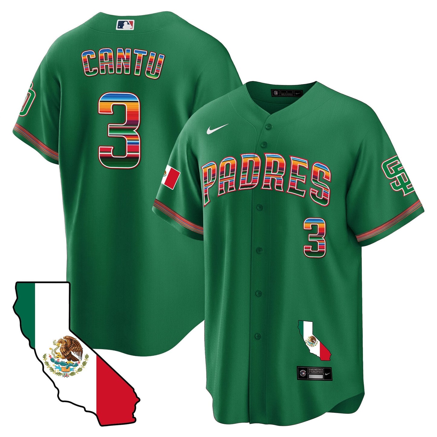 Padres California Map Cool Base Jersey - All Stitched