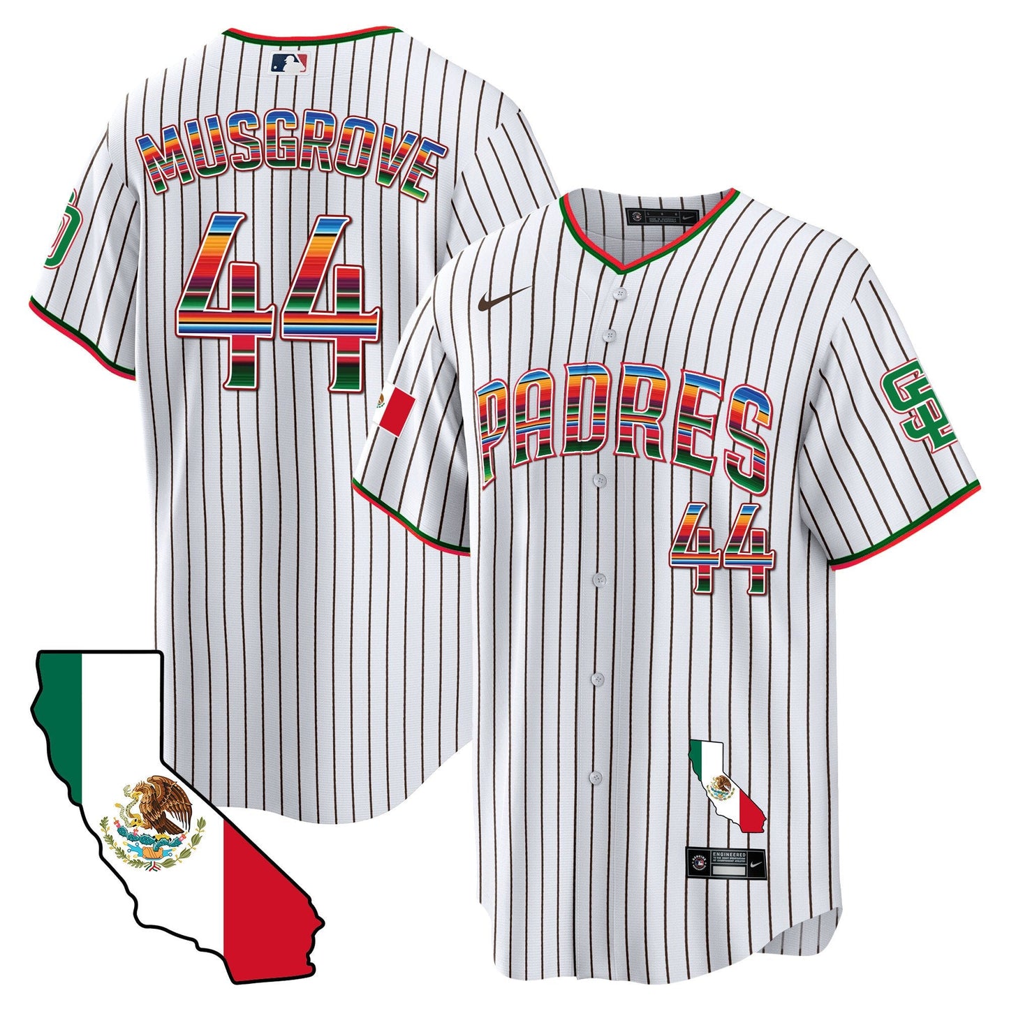 Padres California Map Cool Base Jersey - All Stitched