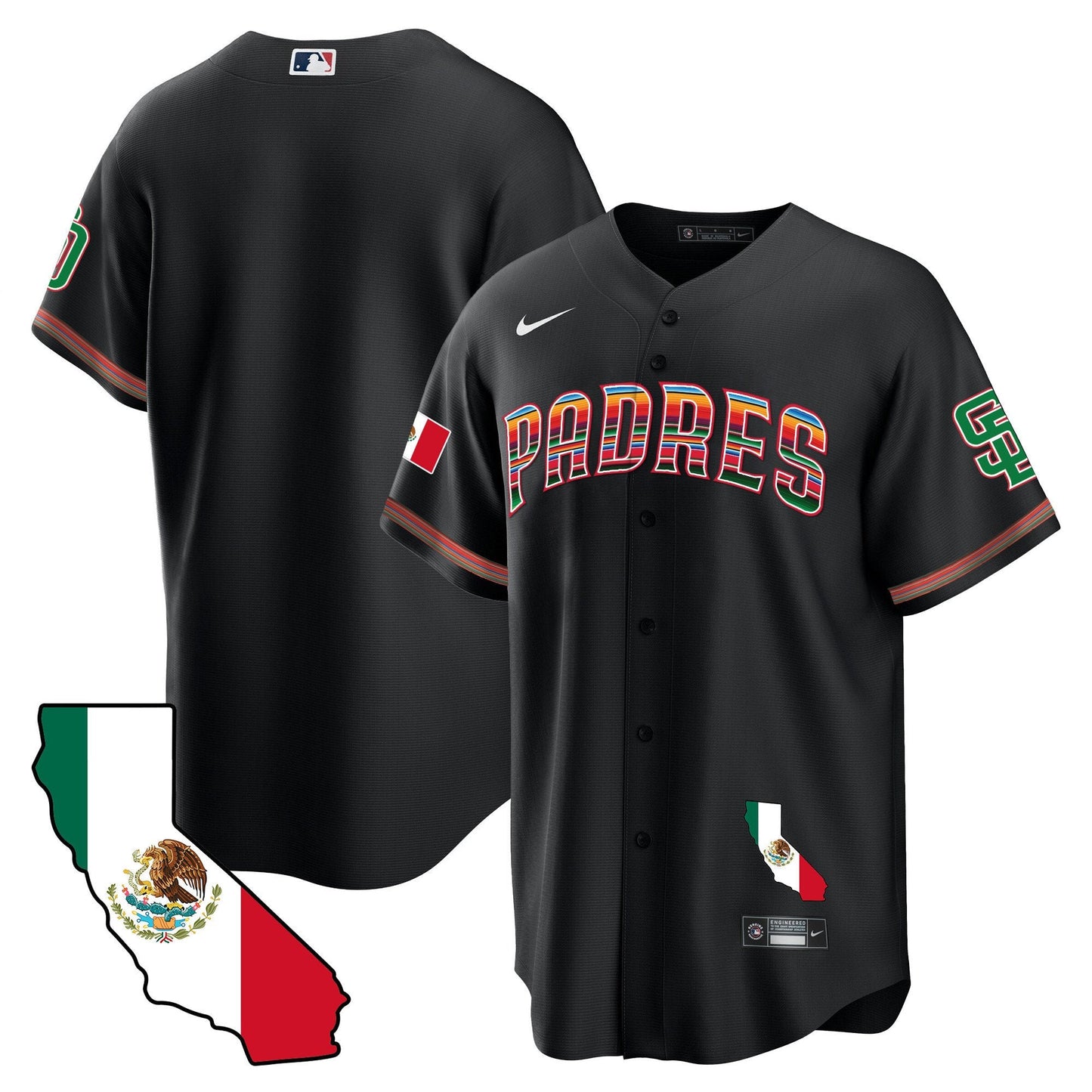 Padres California Map Cool Base Jersey - All Stitched