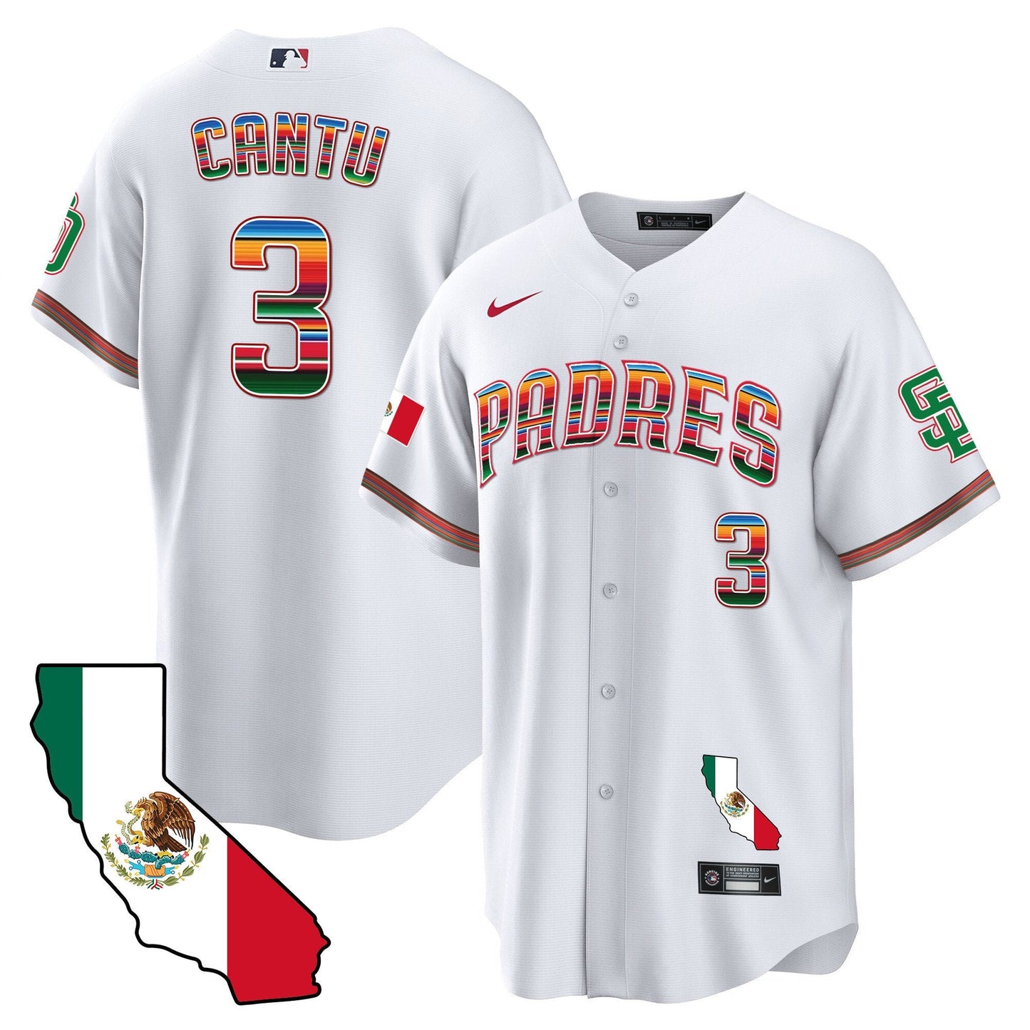 Padres California Map Cool Base Jersey - All Stitched