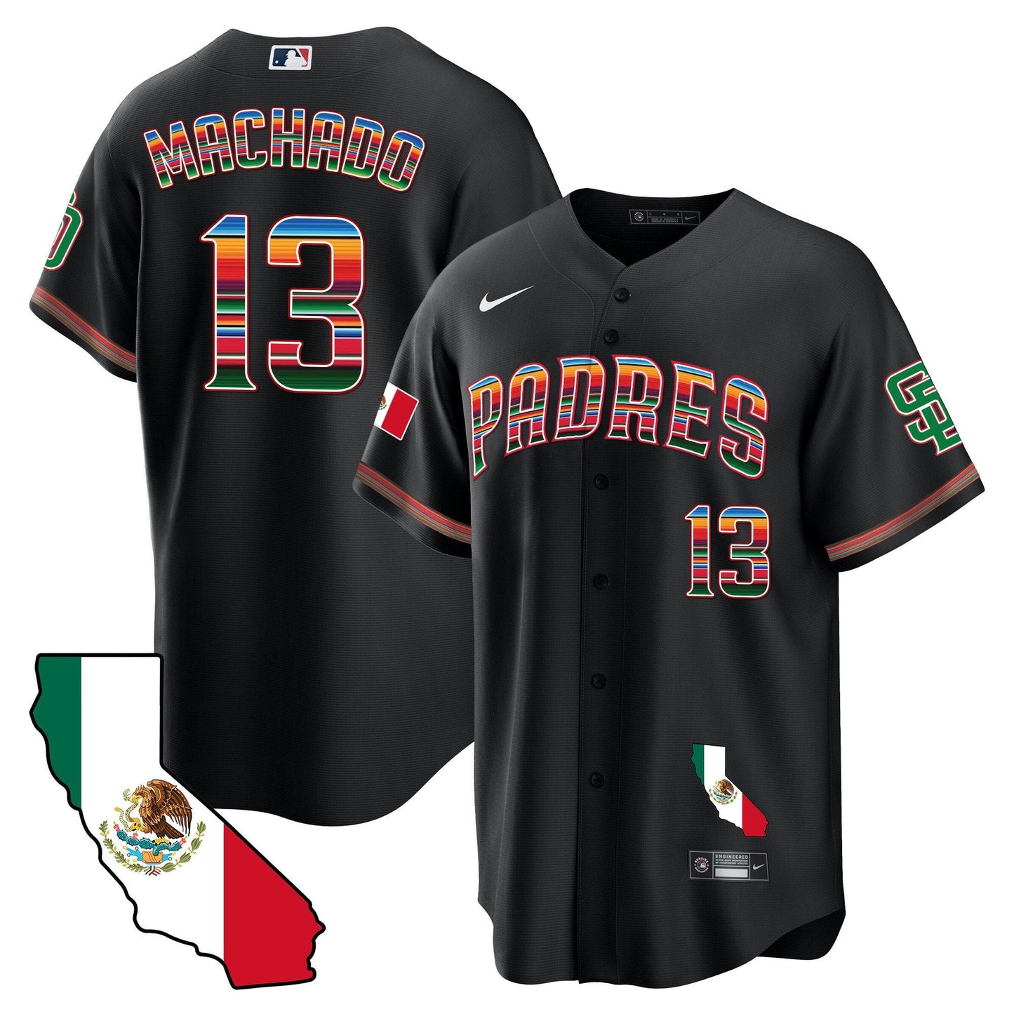 Padres California Map Cool Base Jersey - All Stitched