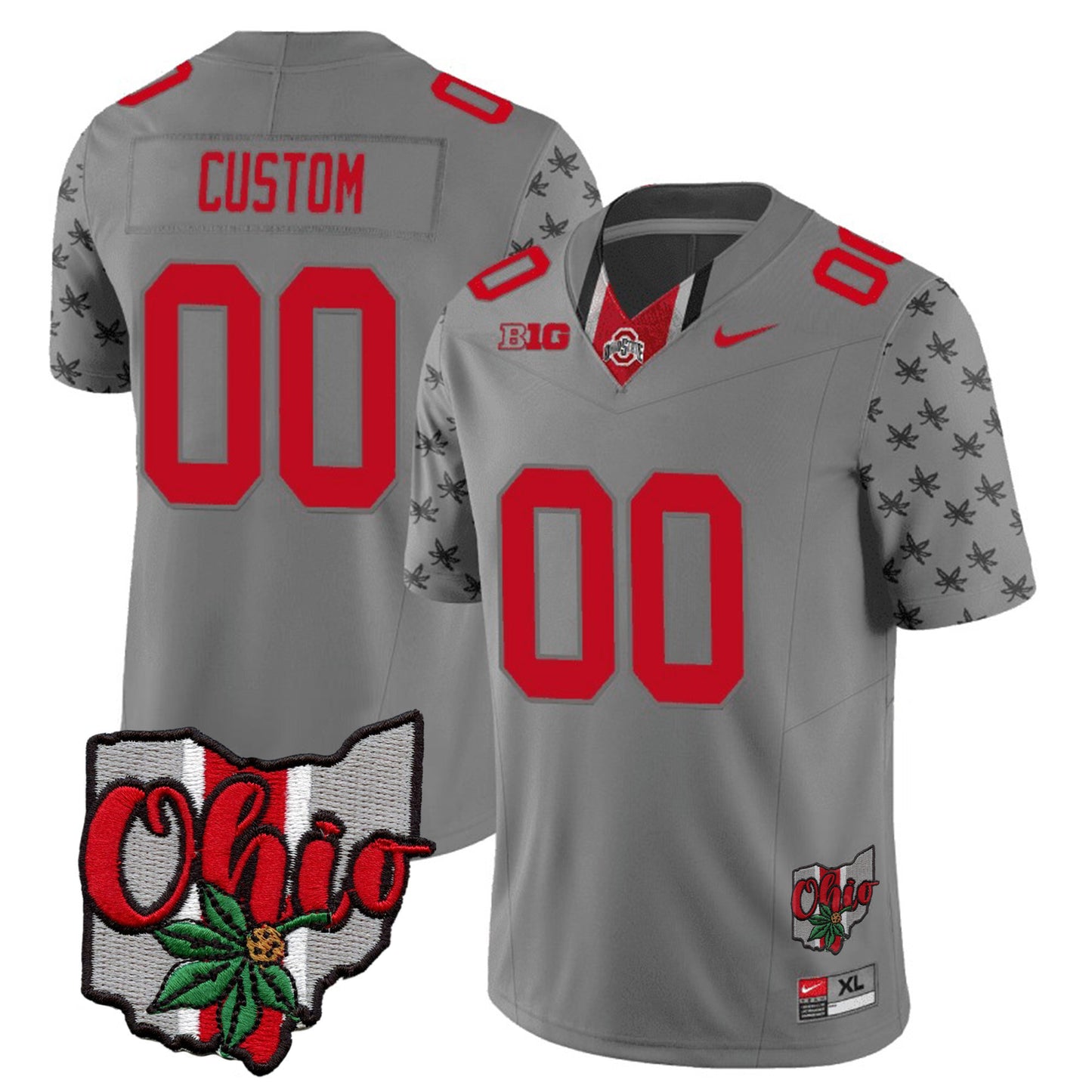 Ohio State Buckeyes 2023 Gray Alternate Custom Jersey V2 - Stitched