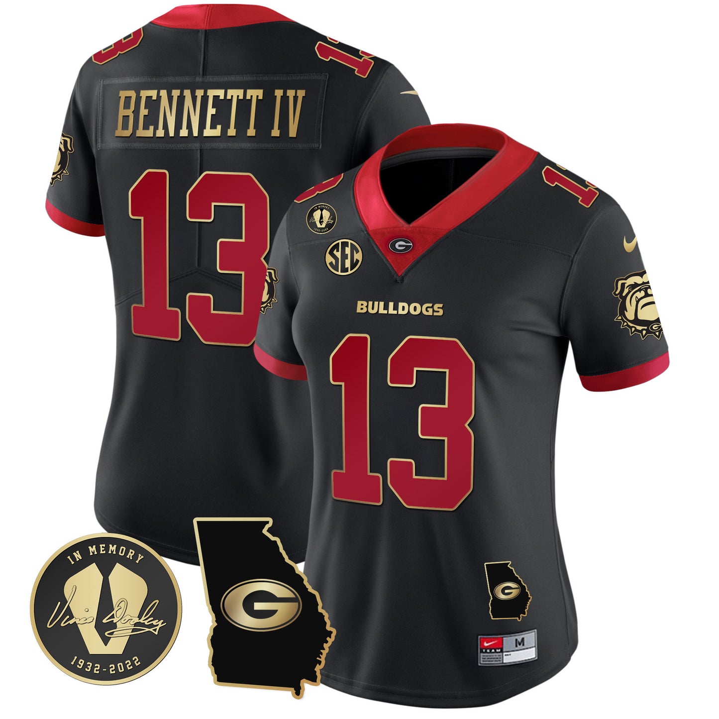 Women's Georgia Bulldogs 2023 Vapor Jersey - Georgia Map - All Stitched