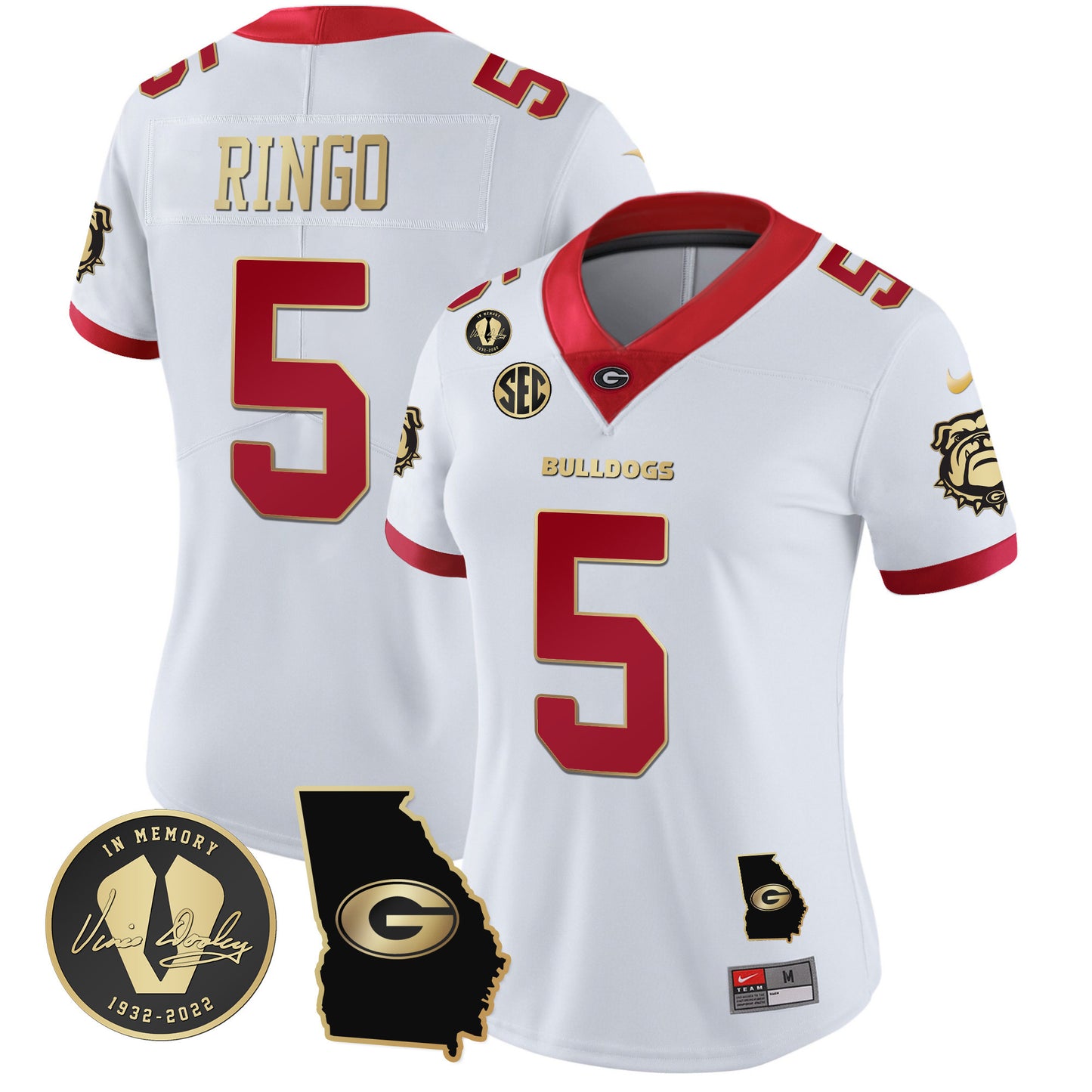 Women's Georgia Bulldogs 2023 Vapor Jersey - Georgia Map - All Stitched