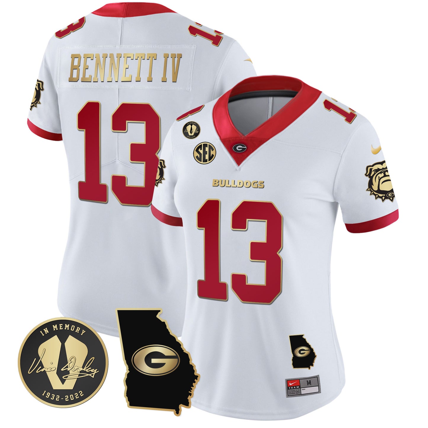 Women's Georgia Bulldogs 2023 Vapor Jersey - Georgia Map - All Stitched