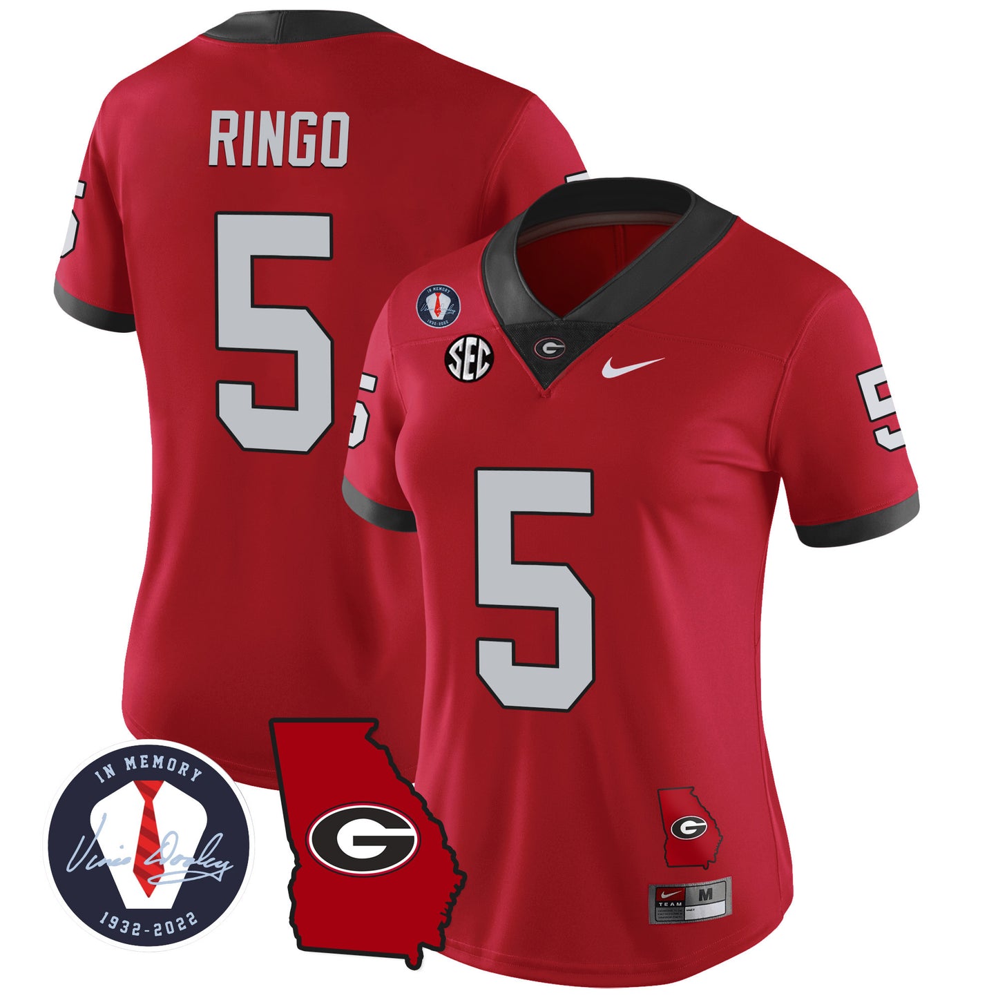 Women's Georgia Bulldogs 2023 Vapor Jersey - Georgia Map - All Stitched