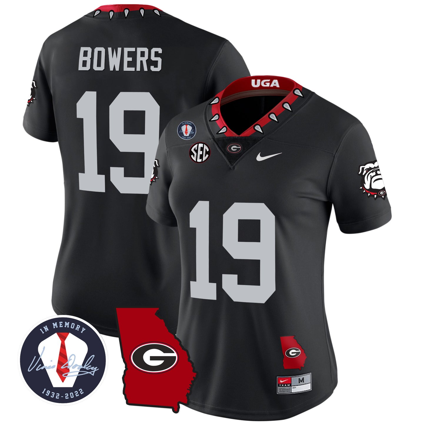 Women's Georgia Bulldogs 2023 Vapor Jersey - Georgia Map - All Stitched