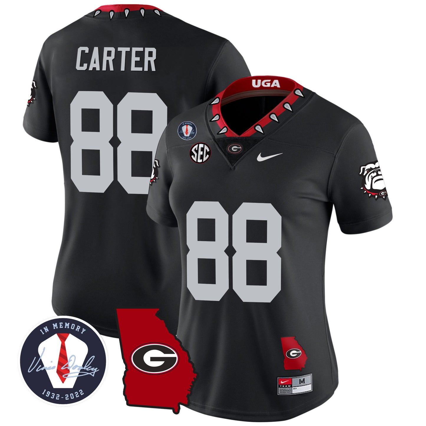 Women's Georgia Bulldogs 2023 Vapor Jersey - Georgia Map - All Stitched