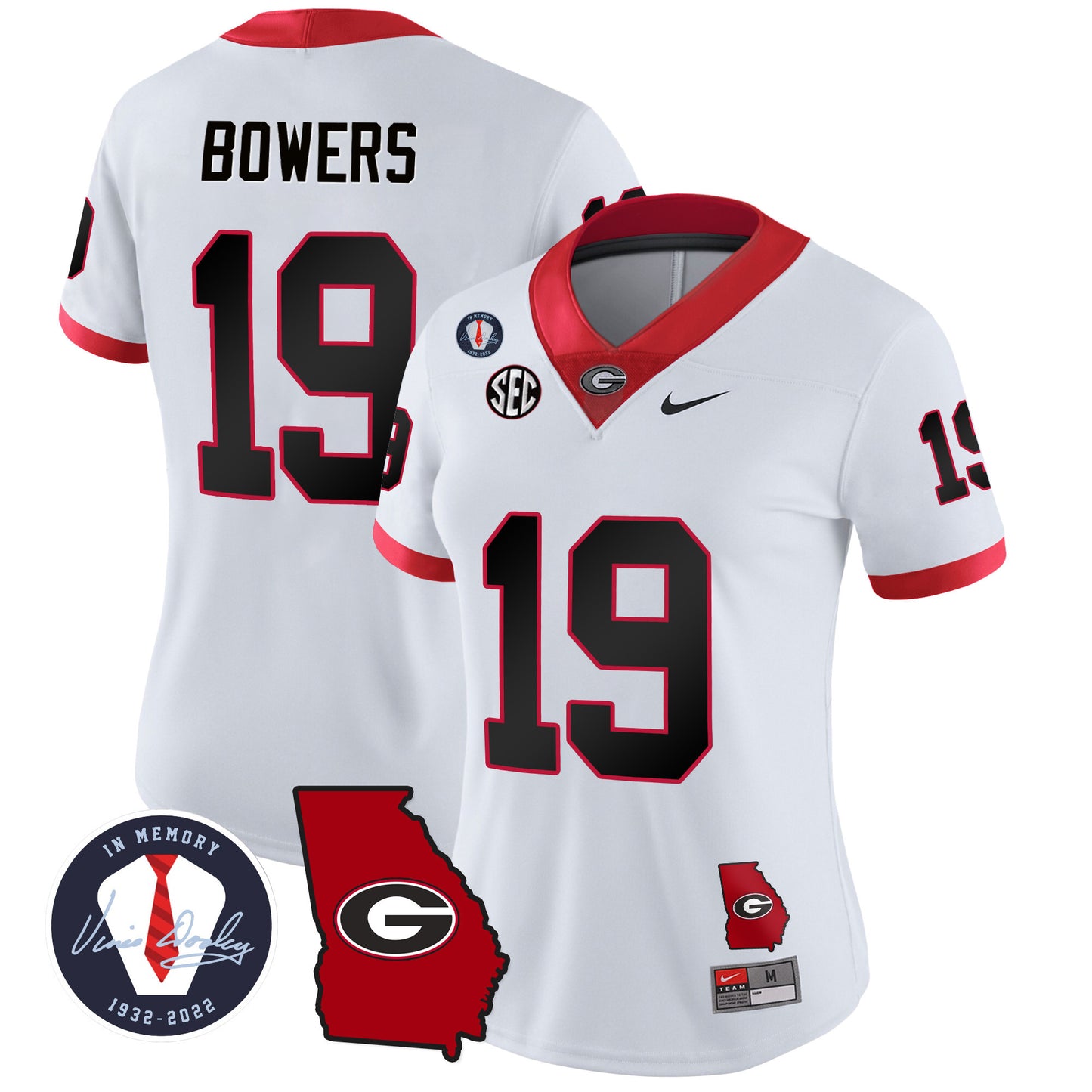 Women's Georgia Bulldogs 2023 Vapor Jersey - Georgia Map - All Stitched