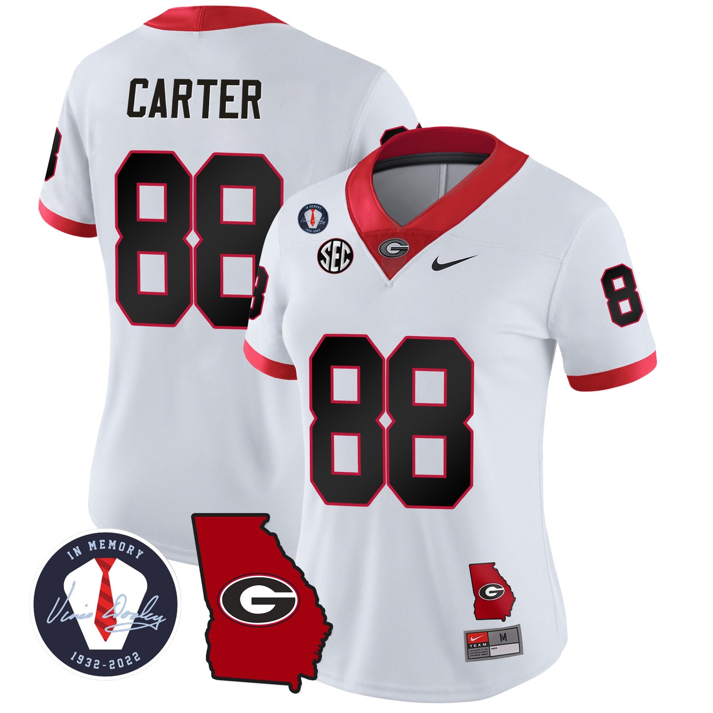 Women's Georgia Bulldogs 2023 Vapor Jersey - Georgia Map - All Stitched