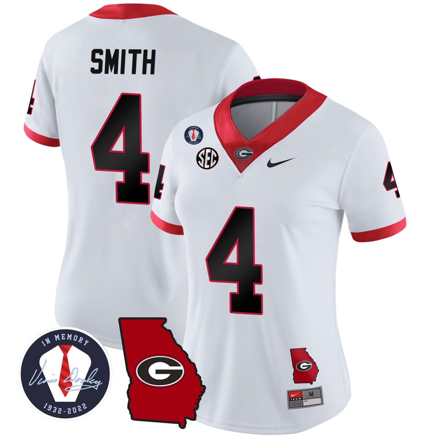 Women's Georgia Bulldogs 2023 Vapor Jersey - Georgia Map - All Stitched