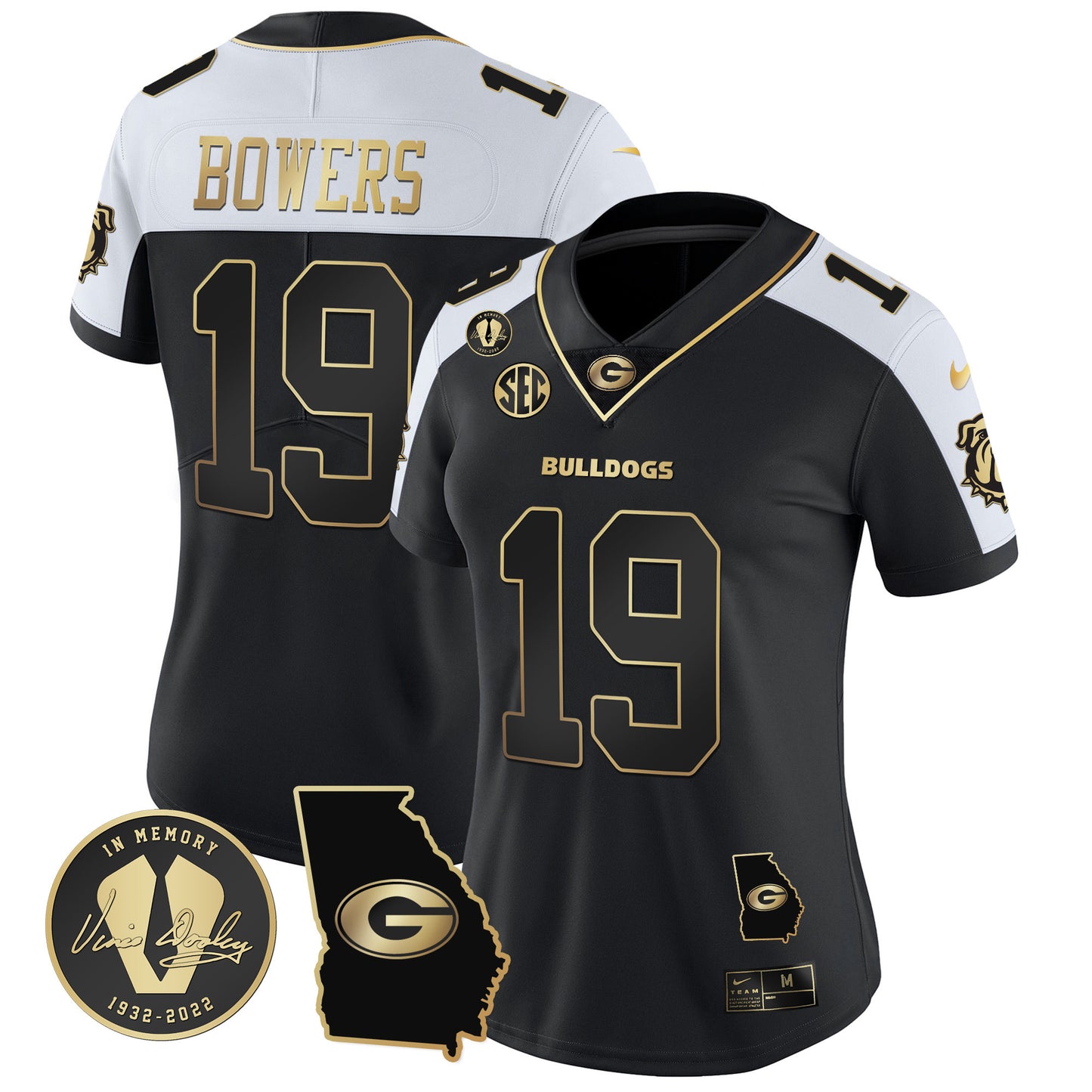 Women's Georgia Bulldogs 2023 Vapor Jersey - Georgia Map - All Stitched