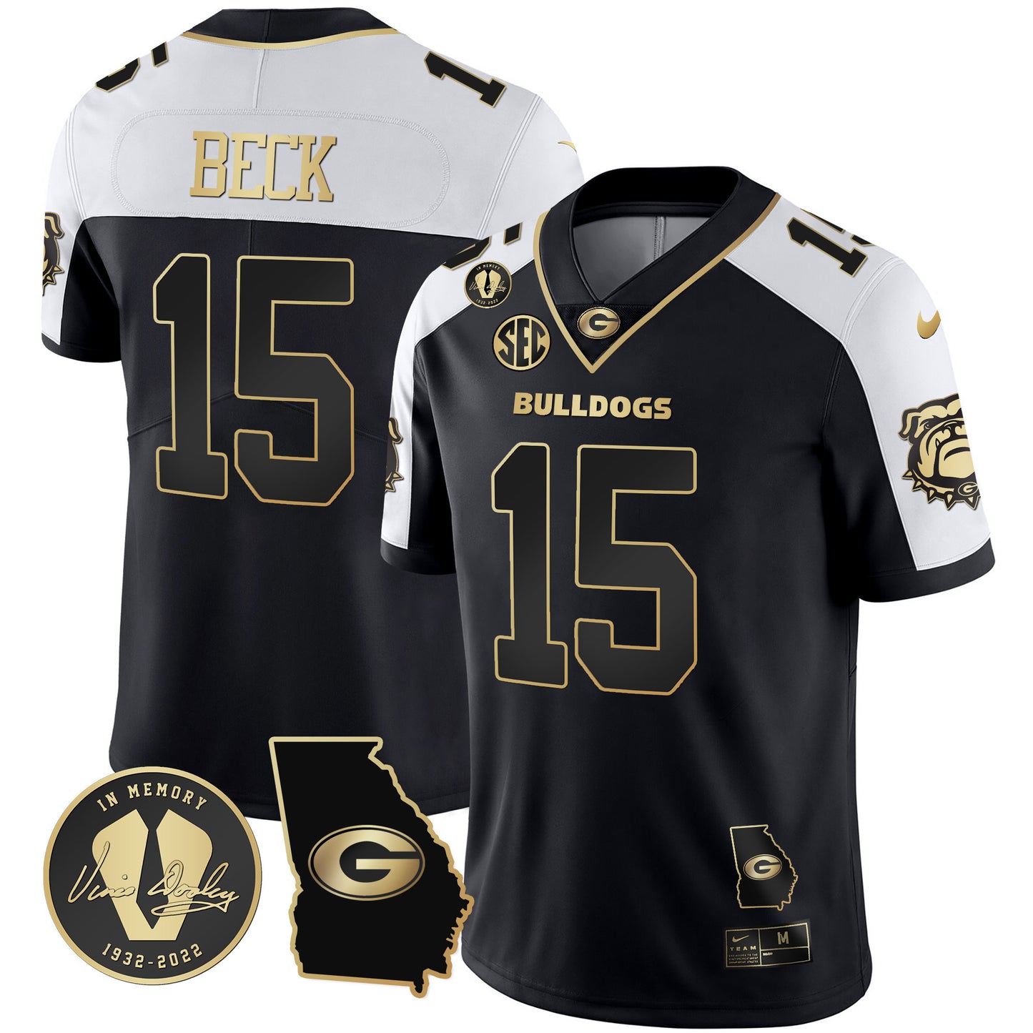 Georgia Bulldogs 2023 Vapor Jersey - Georgia Map - All Stitched