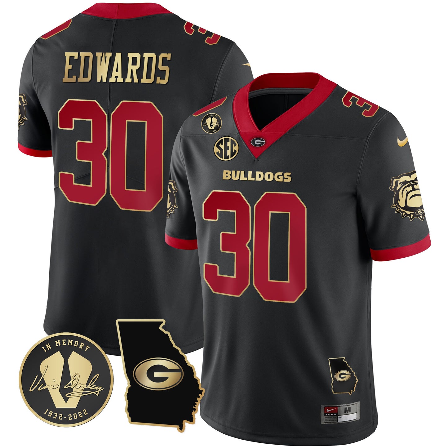 Georgia Bulldogs 2023 Vapor Jersey - Georgia Map - All Stitched