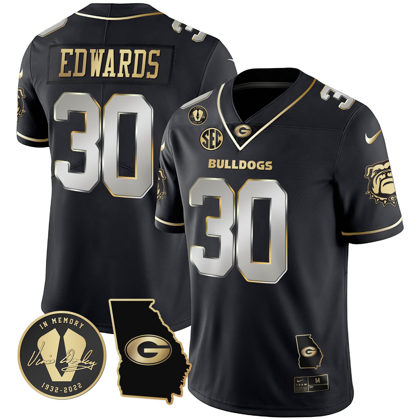 Georgia Bulldogs 2023 Vapor Jersey - Georgia Map - All Stitched