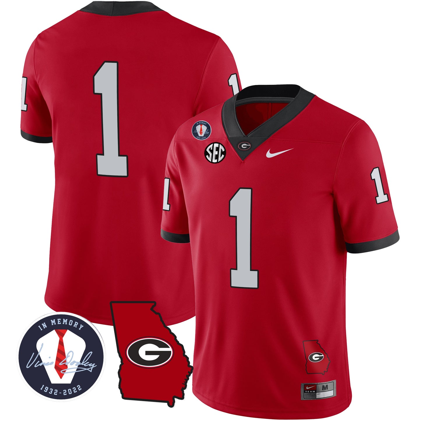 Georgia Bulldogs 2023 Vapor Jersey - Georgia Map - All Stitched