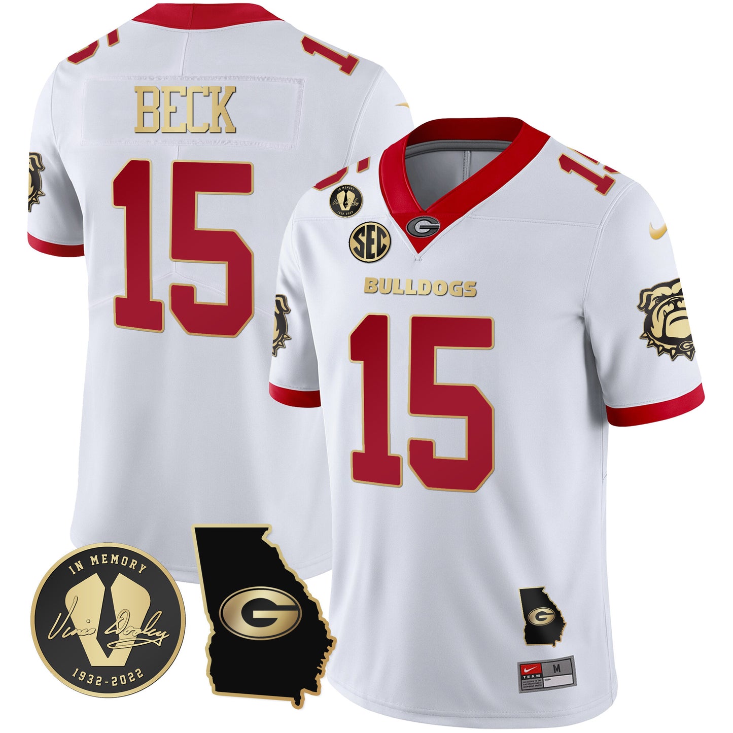 Georgia Bulldogs 2023 Vapor Jersey - Georgia Map - All Stitched