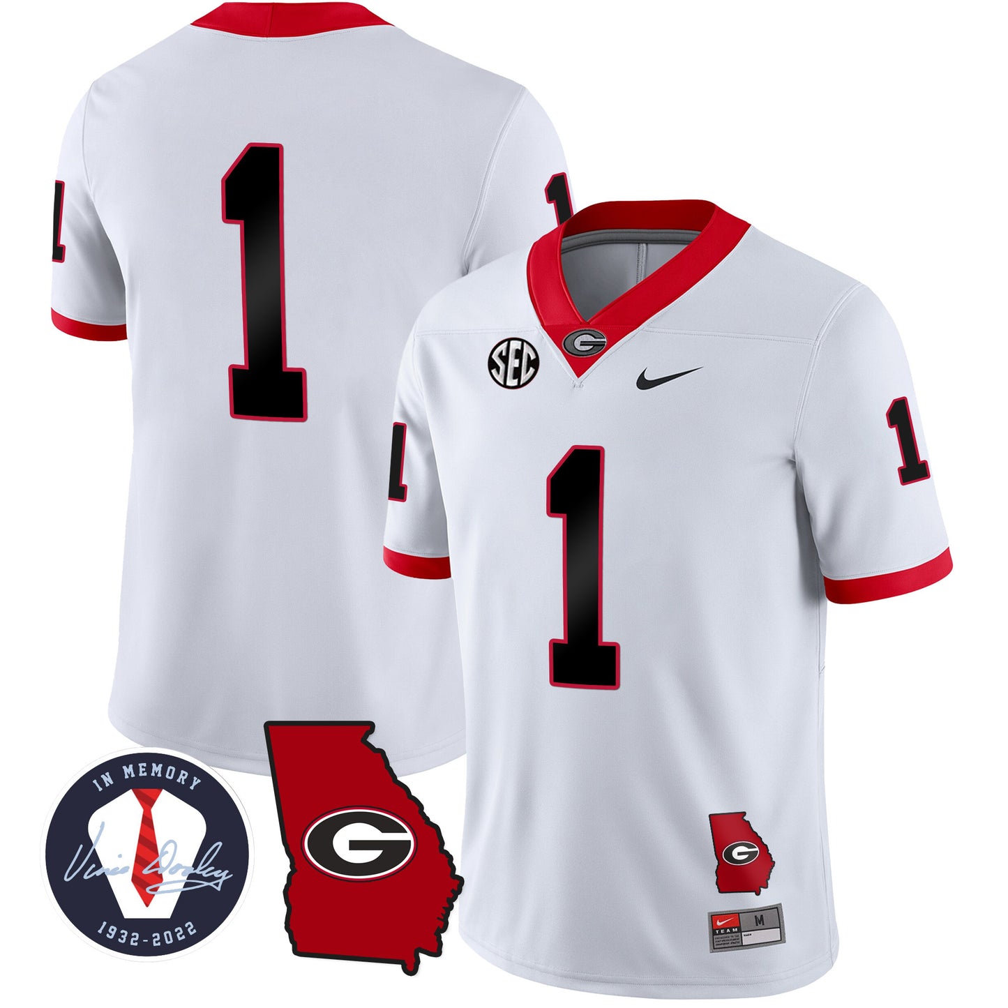 Georgia Bulldogs 2023 Vapor Jersey - Georgia Map - All Stitched