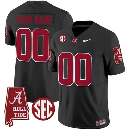 Alabama Crimson Tide Vapor Limited Custom Jersey V3 - Alabama Map - All Stitched