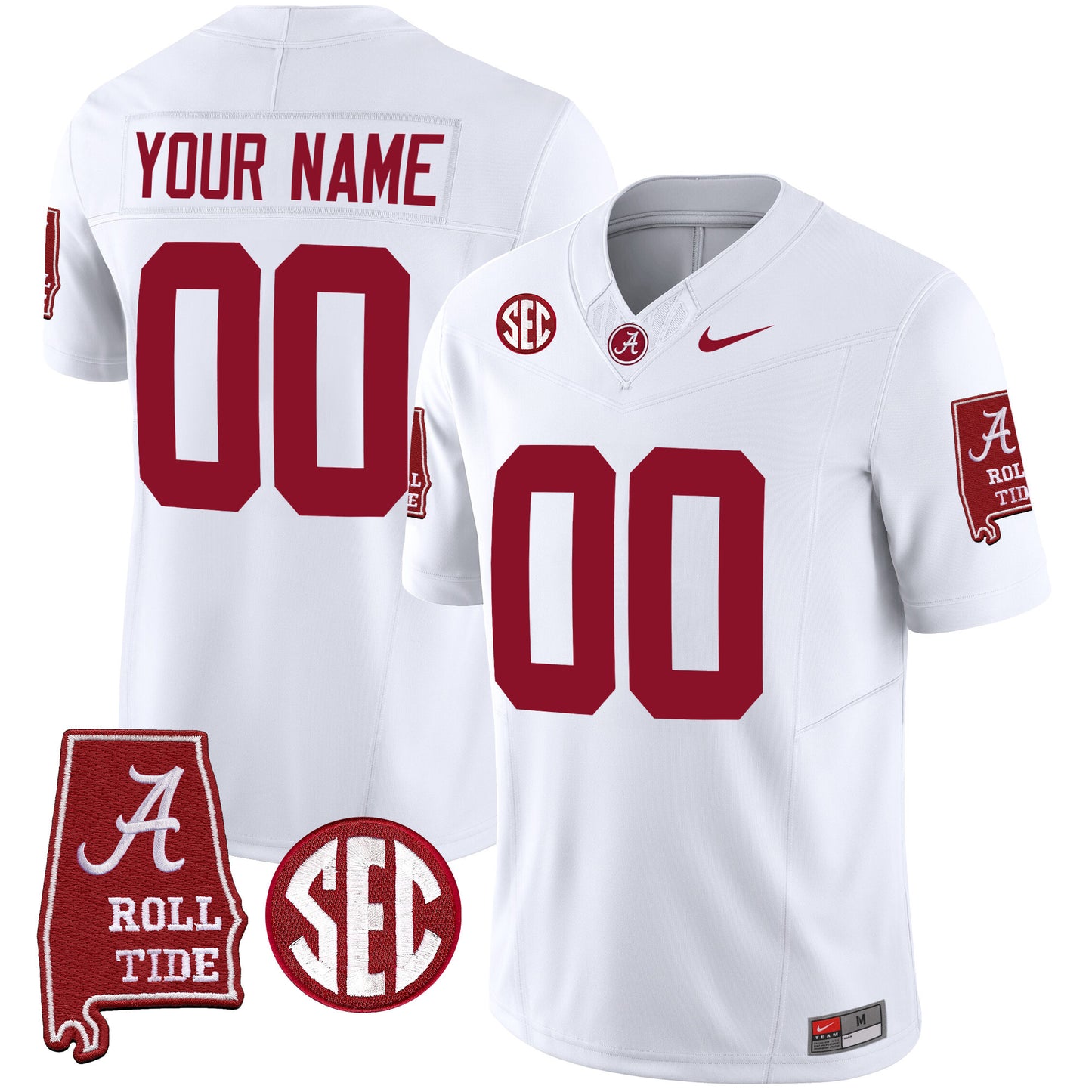 Alabama Crimson Tide Vapor Limited Custom Jersey V3 - Alabama Map - All Stitched