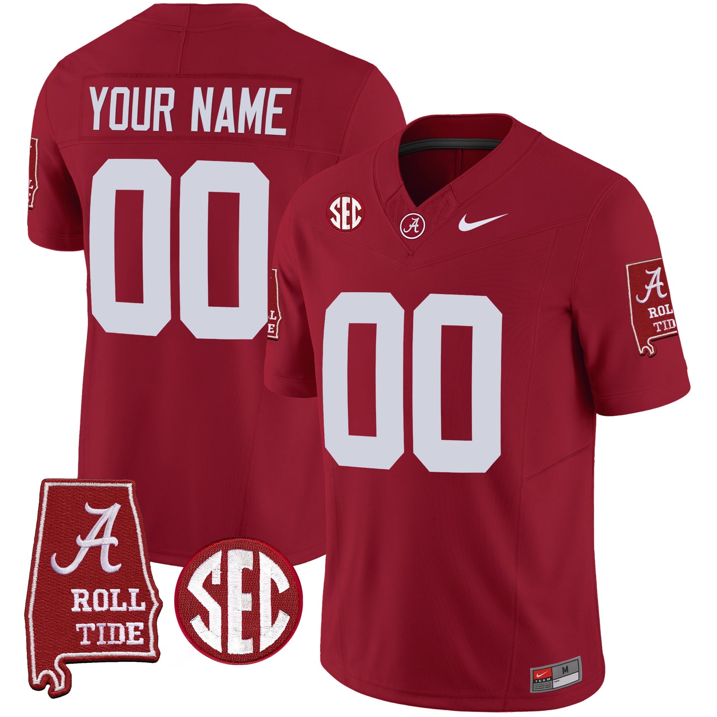 Alabama Crimson Tide Vapor Limited Custom Jersey V3 - Alabama Map - All Stitched