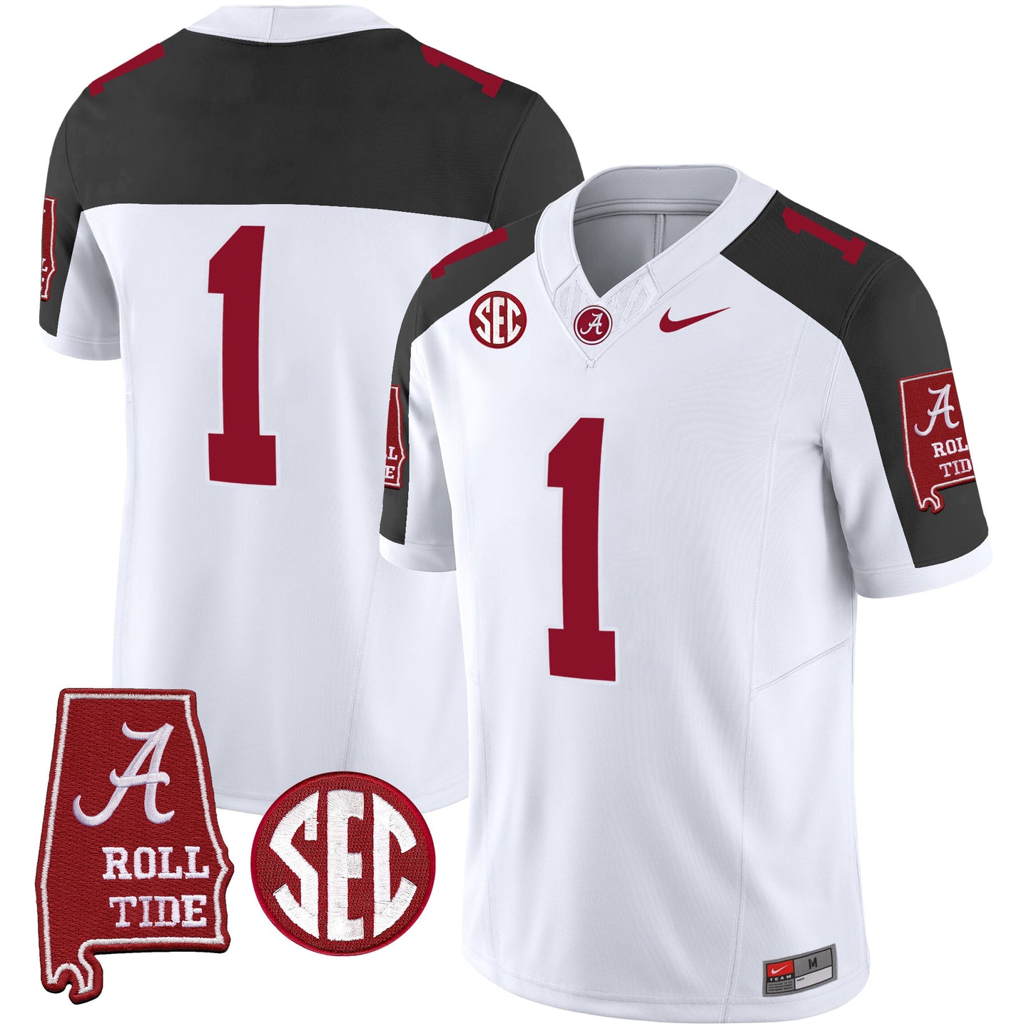 Alabama Crimson Tide Vapor Limited Jersey V5 - Alabama Map - All Stitched