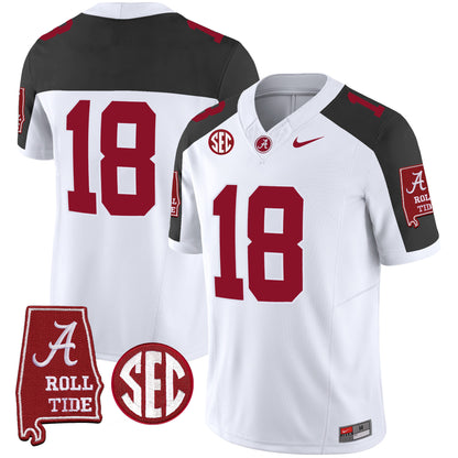 Alabama Crimson Tide Vapor Limited Jersey V5 - Alabama Map - All Stitched