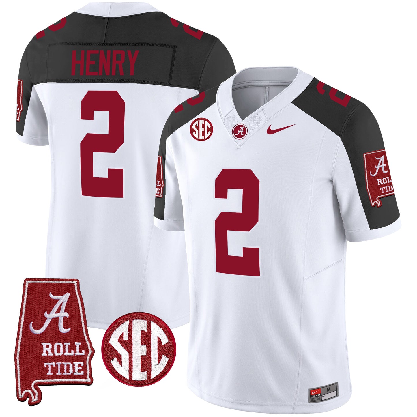 Alabama Crimson Tide Vapor Limited Jersey V5 - Alabama Map - All Stitched